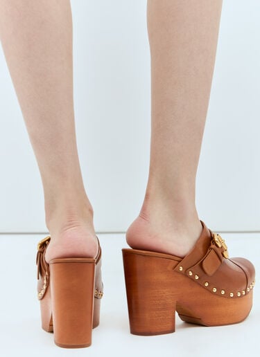 Jeannete Wedge Clogs Chloé Jeannete Wedge Clogs Brown chl0257029