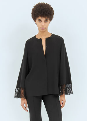 Chloé Collarless Fluid Blouse Black chl0258008