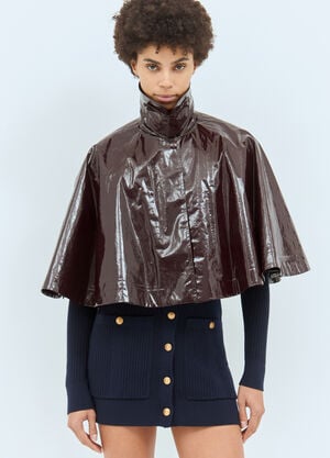 Chloé Lacquered Cropped Poncho Brown chl0258010