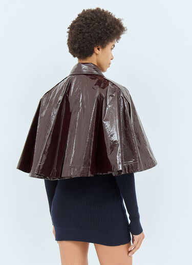 Chloé Lacquered Cropped Poncho Brown chl0258010