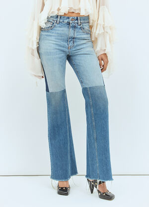 Chloé Flared Patchwork Jeans Blue chl0258014