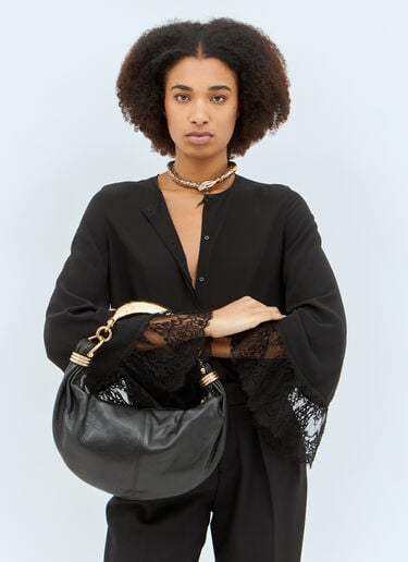 Chloé 스몰 팔찌 호보 핸드백 블랙 chl0258044