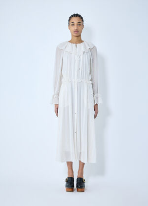 Chloé 缩褶真丝连衣裙 白色 chl0259003