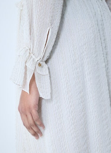 Gathered Silk Dress Chloé Gathered Silk Dress White chl0259003