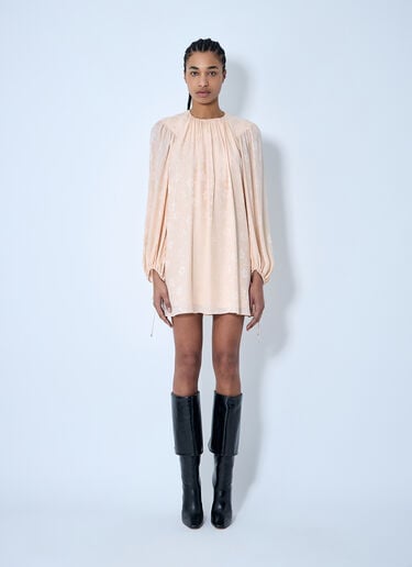Chloé Gathered Silk Dress Pink chl0259005