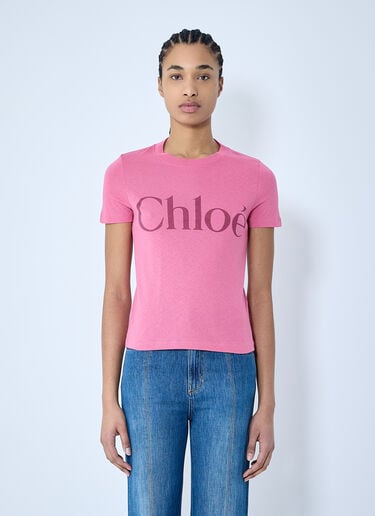 Chloé Baby Fit 徽标 T 恤 粉色 chl0259016