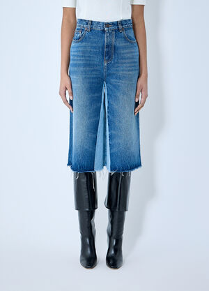 Chloé Contrast Denim Shorts Blue chl0259018