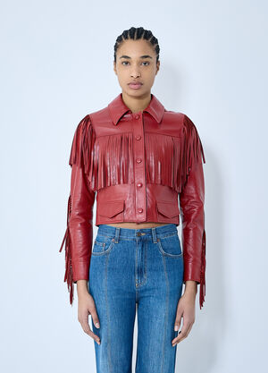 Chloé 流苏皮夹克 红色 chl0259019