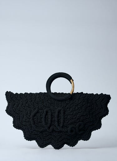Small Bracelet Paravent Crochet Tote Bag Chloé Small Bracelet Paravent Crochet Tote Bag Black chl0260027