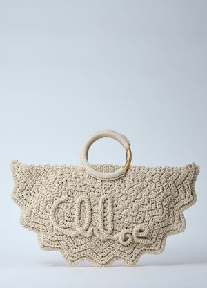Chloé Small Bracelet Paravent Crochet Tote Bag Ivory chl0260028
