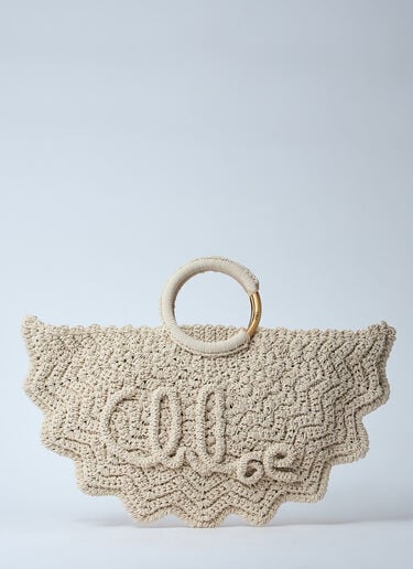 Small Bracelet Paravent Crochet Tote Bag Chloé Small Bracelet Paravent Crochet Tote Bag Ivory chl0260028
