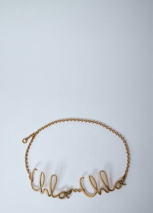 Chloé Logo Motif Iconic Belt Gold chl0260037