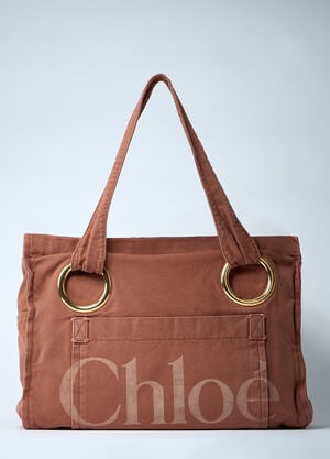 Chloé Plage Printed Tote Bag Pink chl0261049