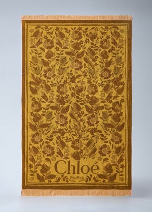 Chloé Logo Motif Beach Towel Yellow chl0261056