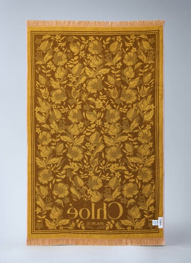 Logo Motif Beach Towel Chloé Logo Motif Beach Towel Yellow chl0261056