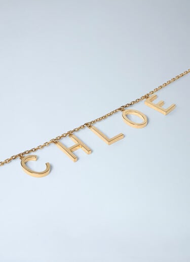 Chloé Logo Motif Necklace Gold chl0261059