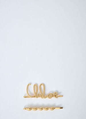 Chloé Logo Motif Hair Clip Gold chl0261065