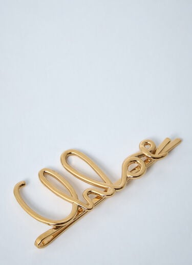 Chloé Logo Motif Hair Clip Gold chl0261065