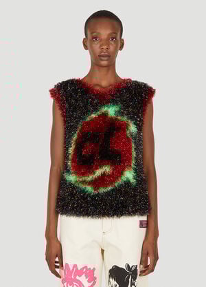 Chopova Lowena Metallic Knit Vest Black cho0251006