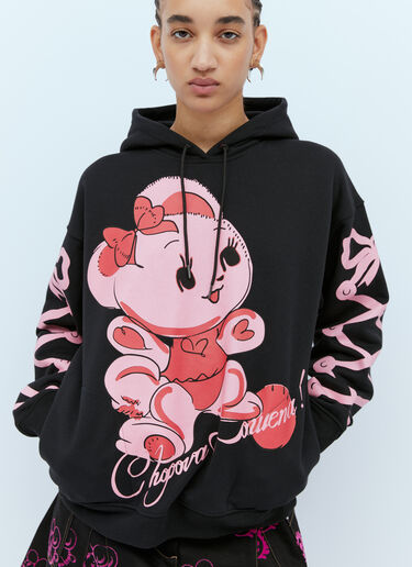 Teddy Bear Hooded Sweatshirt Chopova Lowena Teddy Bear Hooded Sweatshirt Black cho0254002
