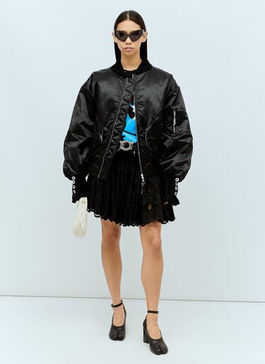 Slash Back Crochet Bomber Jacket Chopova Lowena Slash Back Crochet Bomber Jacket Black cho0256007