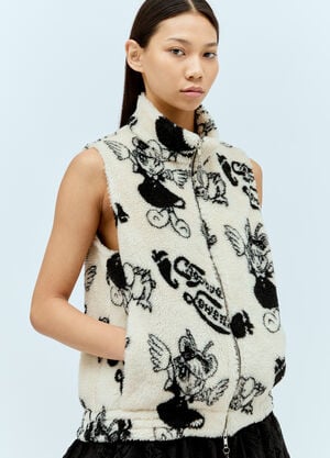 Chopova Lowena Cartoon Fleece Vest Cream cho0256008