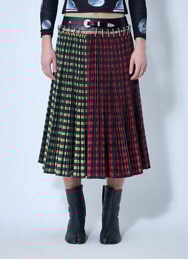 Chopova Lowena Split Carabiner Midi Skirt Red cho0360006