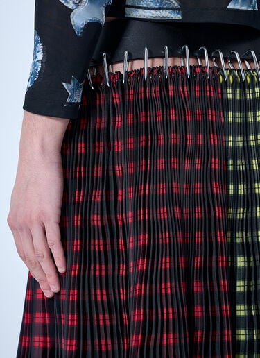 Chopova Lowena Split Carabiner Midi Skirt Red cho0360006