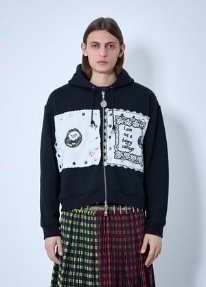 Chopova Lowena Emotional Napkin Hooded Sweatshirt Black cho0360009