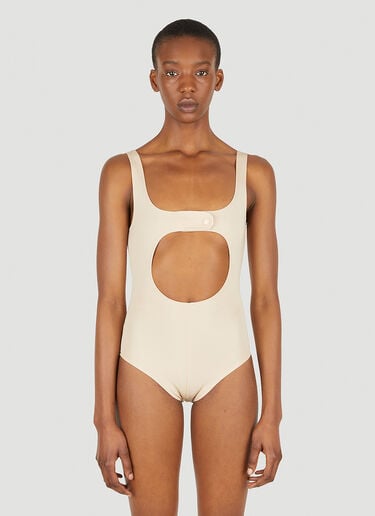 サークルボタン ボディスーツ Courrèges サークルボタン ボディスーツ ベージュ cou0247009