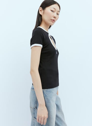 Courrèges Contrast Circle T-Shirt Black cou0254010