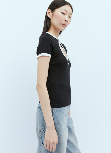 Contrast Circle T-Shirt Courrèges Contrast Circle T-Shirt Black cou0254010