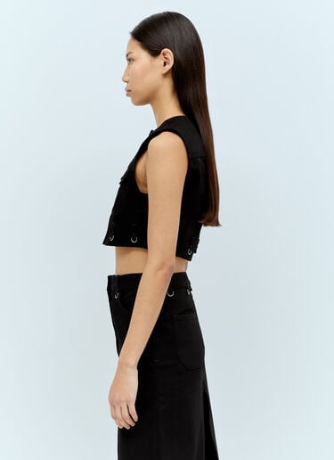 マルチフレックス デニム クロップベスト Courrèges マルチフレックス デニム クロップベスト ブラック cou0255006