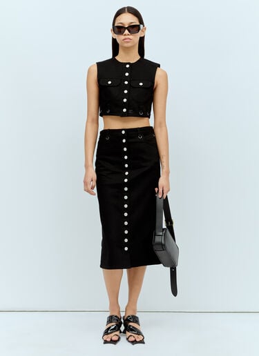 マルチフレックス デニム クロップベスト Courrèges マルチフレックス デニム クロップベスト ブラック cou0255006