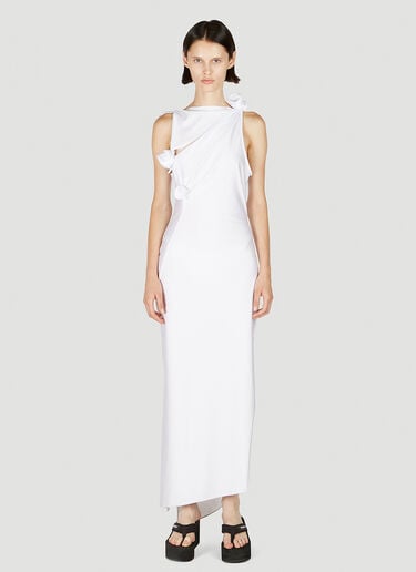 Asymmetric Flower Dress Coperni Asymmetric Flower Dress White cpn0251002