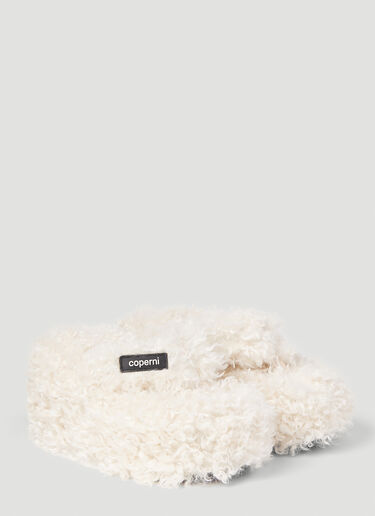 Fluffy Branded Wedge Sandal Coperni Fluffy Branded Wedge Sandal White cpn0253018