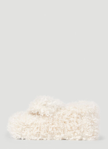 Fluffy Branded Wedge Sandal Coperni Fluffy Branded Wedge Sandal White cpn0253018
