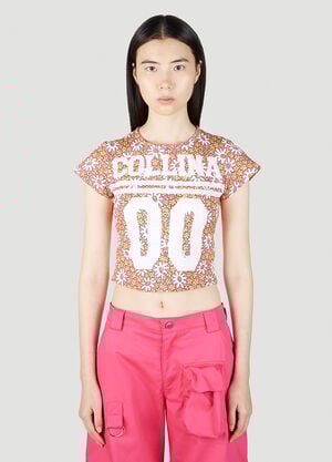 Collina Strada Logo Print Floral T-Shirt Multicolour cst0251004
