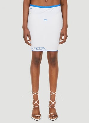 DI PETSA Wet Script Skirt White dip0247007