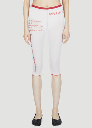 DI PETSA Wet Script Biker Shorts White dip0252007