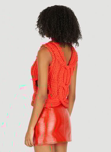Dion Lee Chunky Knit Sleeveless Sweater Red dle0250004