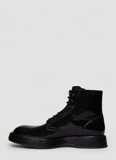 Dolce & Gabbana Brushed Lace Up Boots Black dol0147043