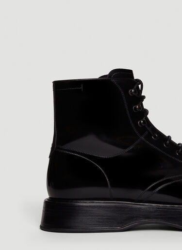 Dolce & Gabbana Brushed Lace Up Boots Black dol0147043