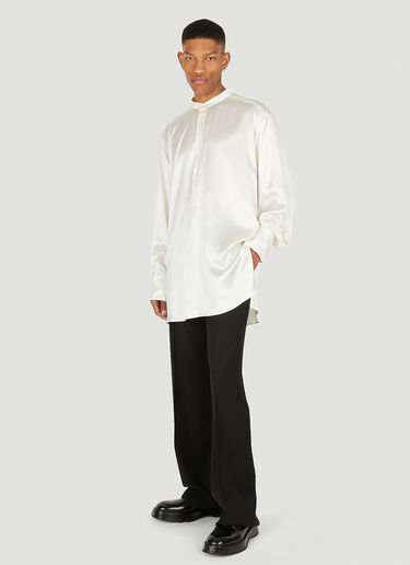 Dolce & Gabbana Satin Band Collar Shirt Cream dol0148013