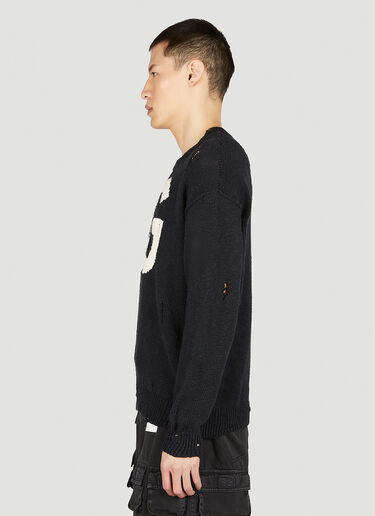 Distressed Logo Sweater Dolce & Gabbana Distressed Logo Sweater Black dol0152006
