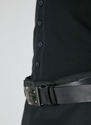 Dolce & Gabbana ロゴプレート レザーベルト ブラック dol0153012