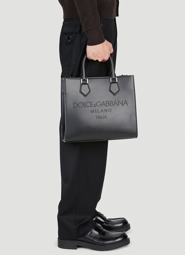 Dolce & Gabbana Debossed Logo Tote Bag Black dol0153014
