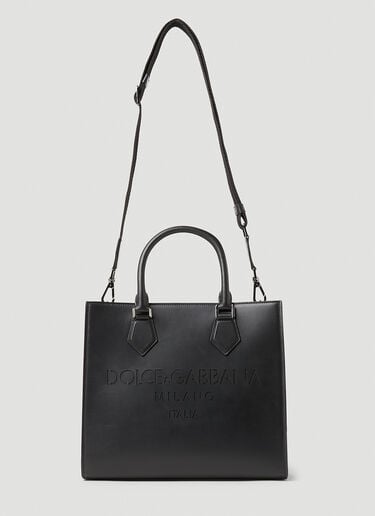 Dolce & Gabbana Debossed Logo Tote Bag Black dol0153014