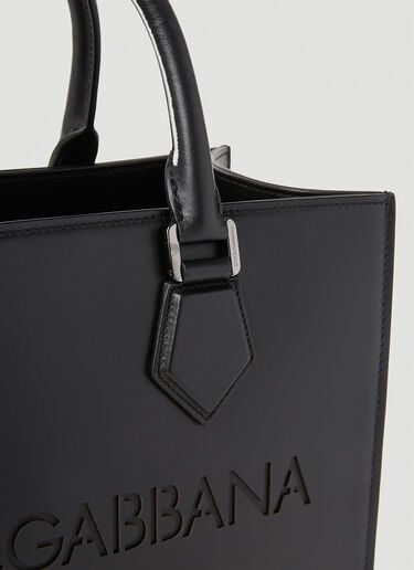 Dolce & Gabbana Debossed Logo Tote Bag Black dol0153014