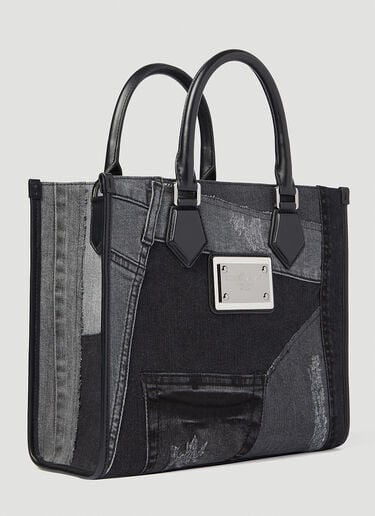 Dolce & Gabbana 스몰 패치워크 데님 토트백 블랙 dol0154010